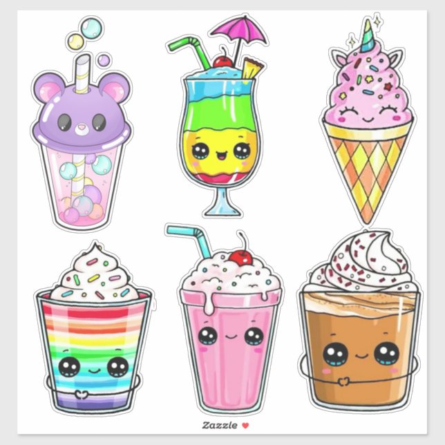 STICKER TIERN DRINKS- SWEET DESIGNS (Feuille)