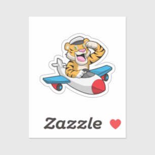 Sticker Tiger comme pilote dans l'avion
