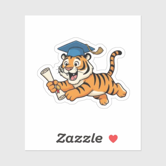 Sticker Tiger Graduation (Feuille)