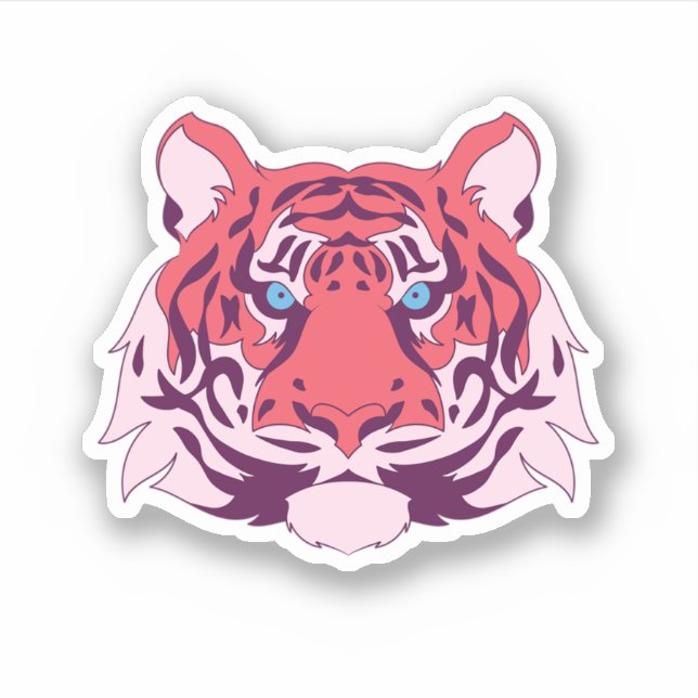 Sticker Tiger Head Asie Faune Animal Wild Cat Tiger. Pe (Devant)