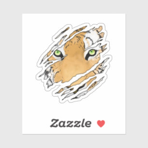Sticker Tiger Visage Faune Art