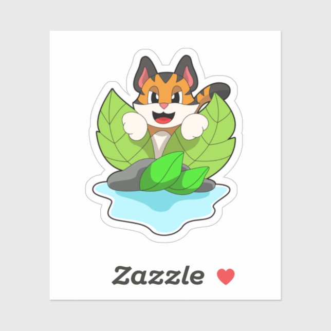 Sticker Tigre à la chasse (Feuille)