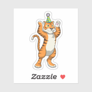 Sticker Tigre avec parti casquette
