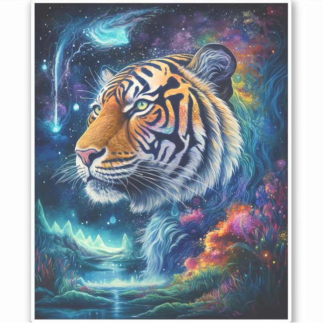 Sticker Tigre cosmique (Devant)