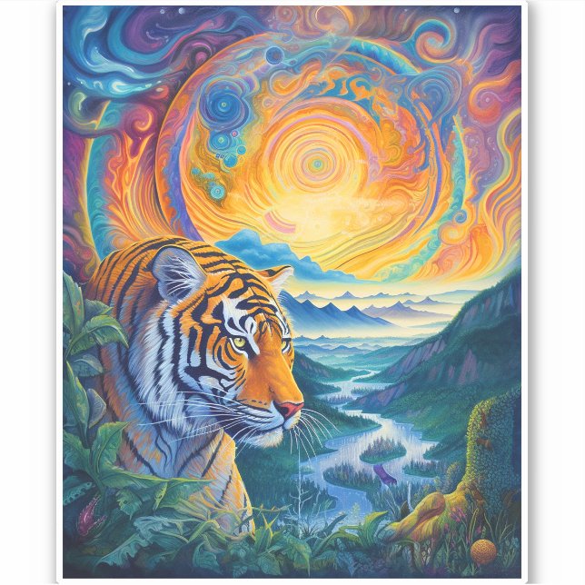 Sticker Tigre cosmique (Devant)