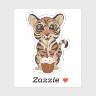 Sticker Tigre d'anniversaire