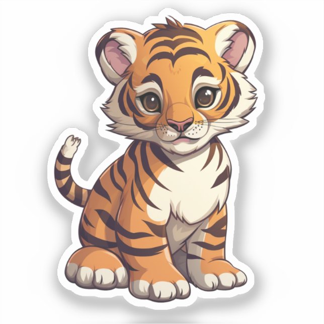 Sticker Tigre de dessin (Recto)