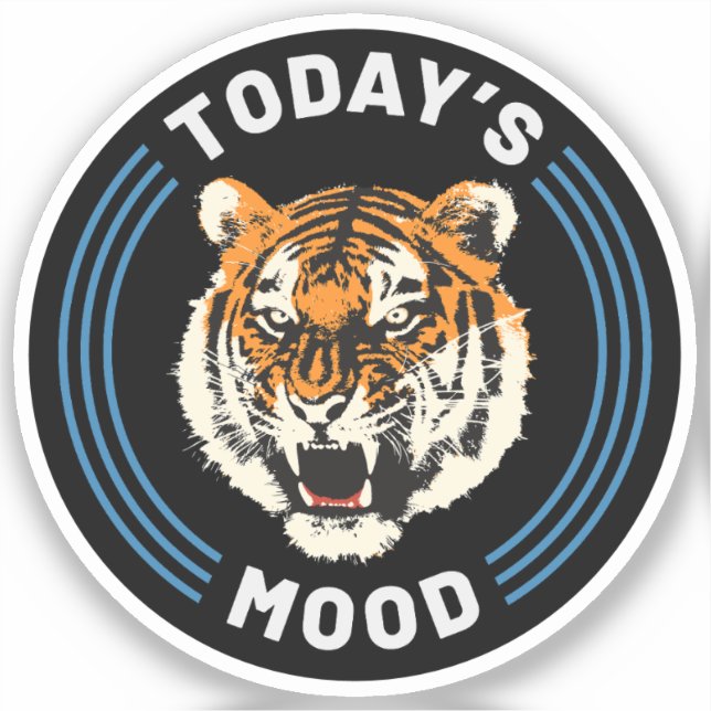Sticker Tigre en colère l'humeur d'aujourd'hui animal en c (Recto)