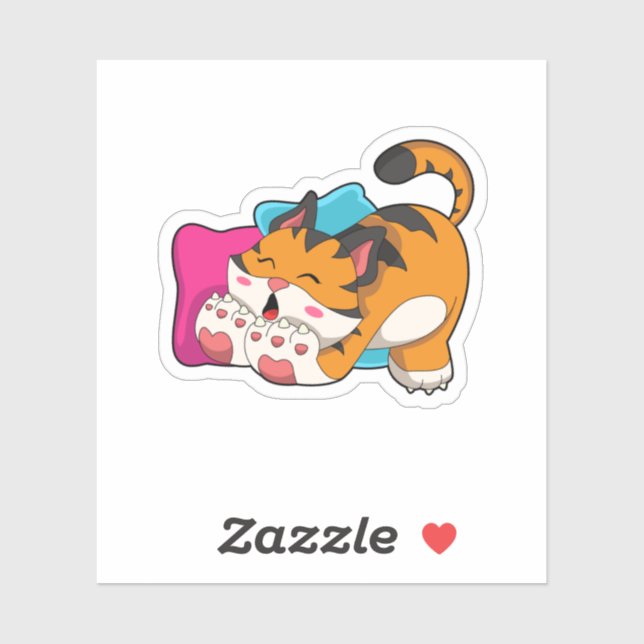 Sticker Tigre fatigué (Feuille)
