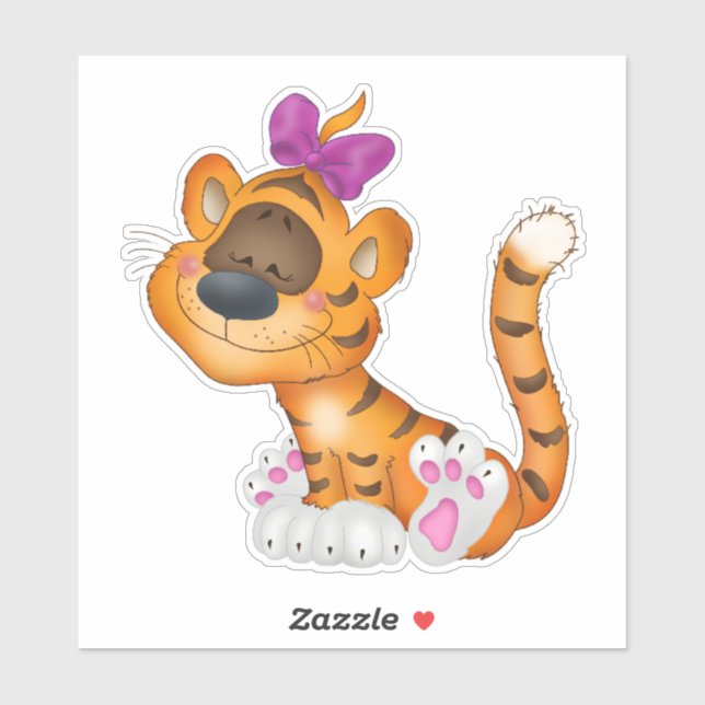 Sticker Tigre mignon (Feuille)