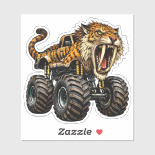 Sticker Tigre Sabre Tout-Terrain Monster Truck