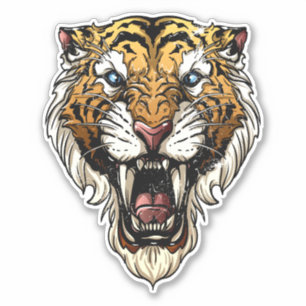 Sticker Tigre torride style déprimé