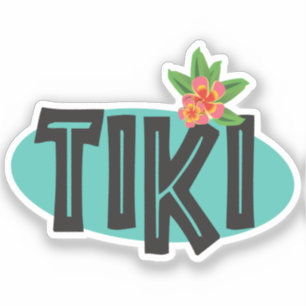 Sticker Tiki avec la fleur Hibiscus