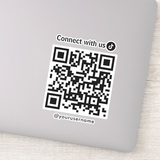 Sticker Tiktok Se Connecter Avec Us Qr Code Blanc (Détail)