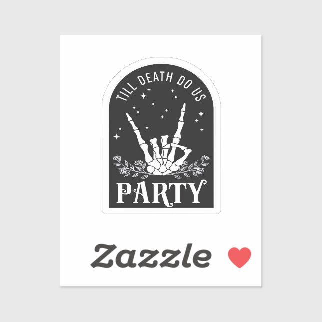 Sticker Till Do Death Us Party Bachelorette Halloween Bach (Feuille)