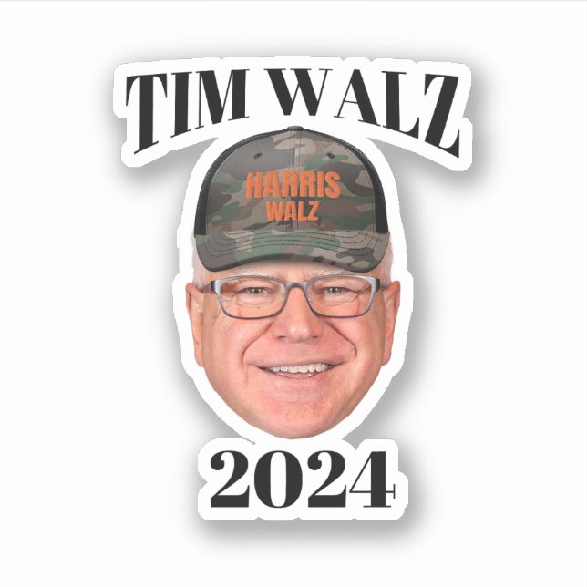 Sticker Tim Walz Casquette Camo (Devant)