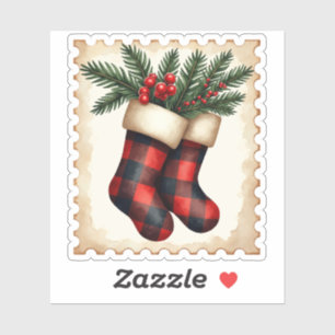 Sticker Timbre de Chaussette de Fêtes