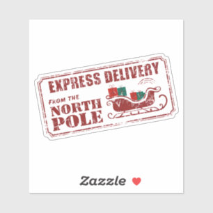 Sticker Timbre de livraison d'Express vintage Pôle Nord