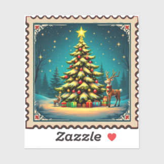 Sticker timbre de noel
