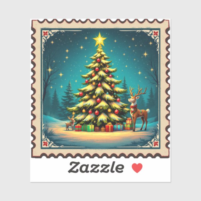 Sticker timbre de noel (Feuille)