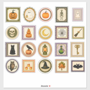 Sticker Timbre de Pâques vintage effrayant Halloween