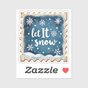 Sticker Timbre d'hiver « Qu'il neige »