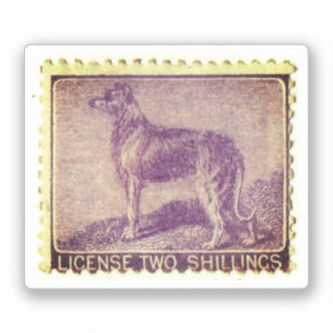 Sticker Timbre vintage irlandais Wolfhound
