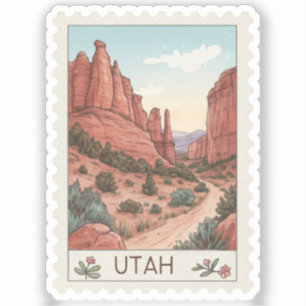 Sticker Timbre Vintage Utah Parc National de Bryce Canyon