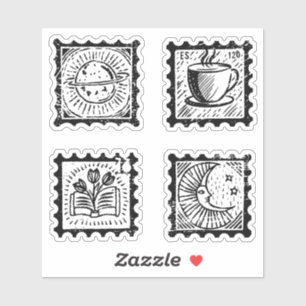 Sticker timbres-poste vintages