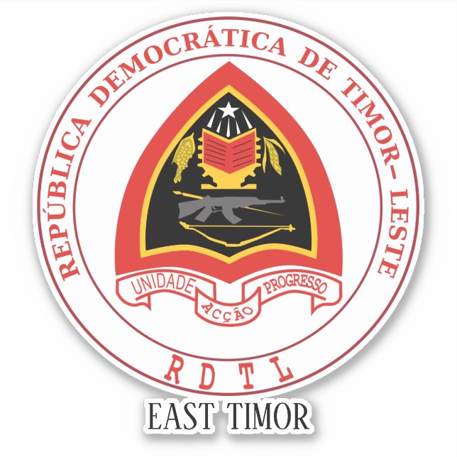Sticker Timor oriental Emblème national Patriotique (Devant)