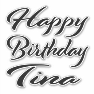 Sticker Tina Name Prénom Anniversaire de la Broderie noire