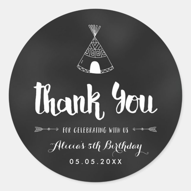 Sticker Tipi Personnalisé Anniversaire de enfant P (Devant)