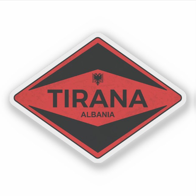 Sticker Tirana Albanie Vintage (Devant)