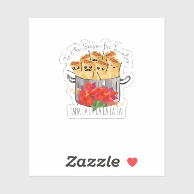 Sticker Tis The Season For Tamales Tama La La Christmas Me (Feuille)