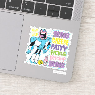 Sticker Titans Ados, allez ! Cyborg Burger Rap