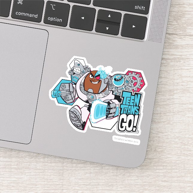 Sticker Titans Ados, allez ! | Graphique Arsenal de Cyborg (Détail)