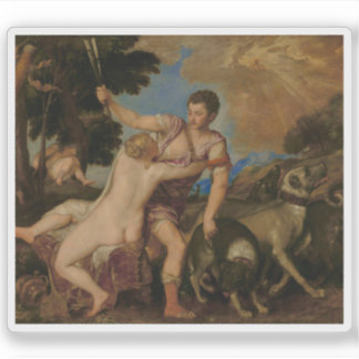 Sticker Titien (Tiziano Vecellio) - Vénus et Adonis