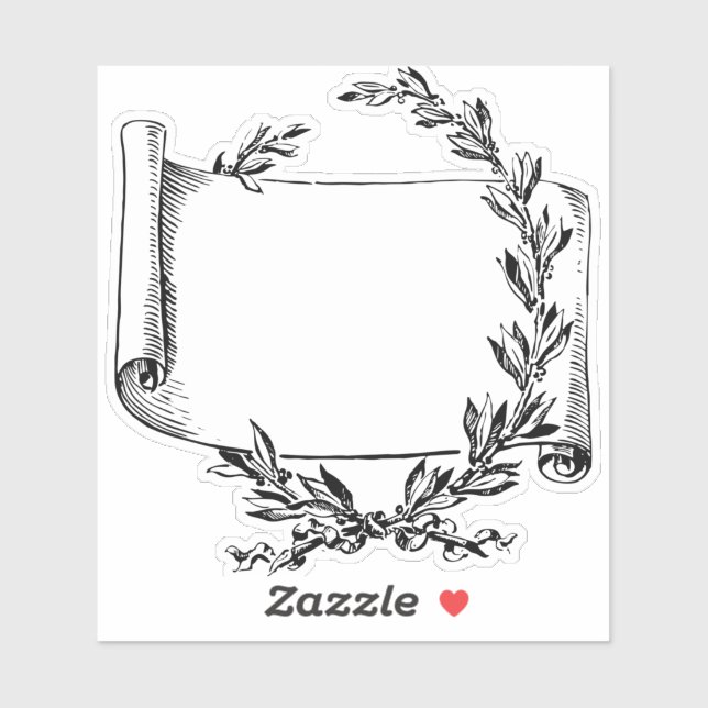 Sticker titre-titre-laurier-bannière-vintage (Feuille)