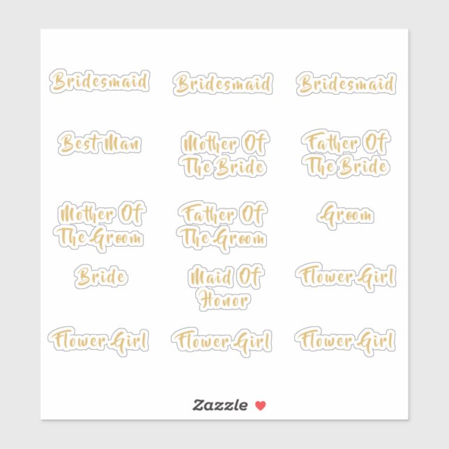 Sticker Titres individuels de la fête nuptiale Calligraphi (Feuille)