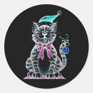 STICKER TO SAY **MERRY CHRISTMAS** WITH KITTEN