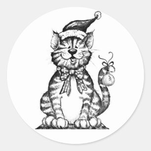 STICKER TO SAY **MERRY CHRISTMAS** WITH KITTEN