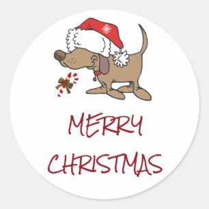 STICKER TO SAY **MERRY CHRISTMAS** WITH PUPPY