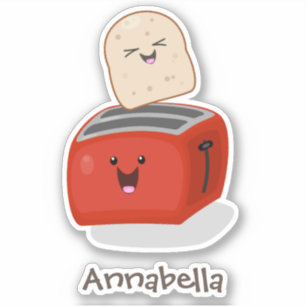 Sticker Toast de Cute kawaii et dessin animé de grille-pai
