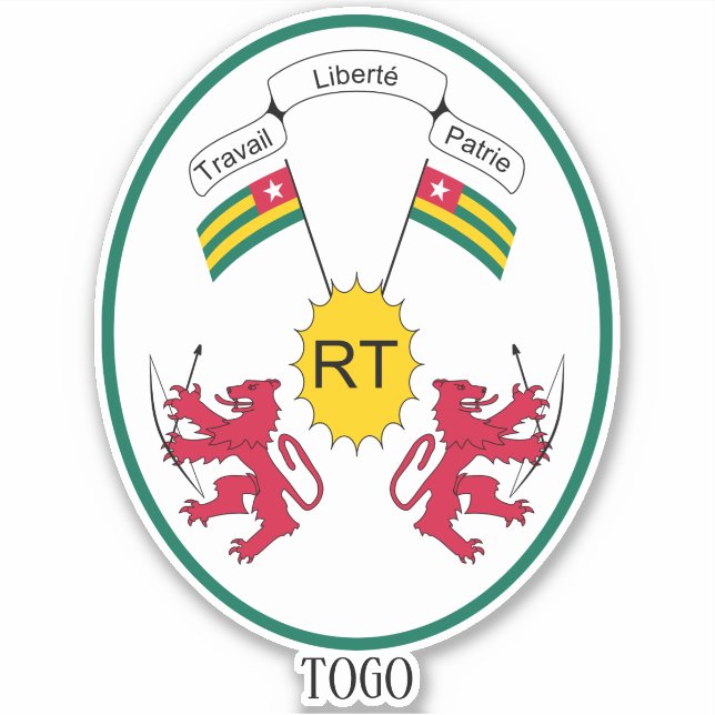 Sticker Togo Emblème national Patriotique (Devant)