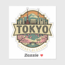 Tokyo Japon Skyline Mont Fuji Badge de Voyage