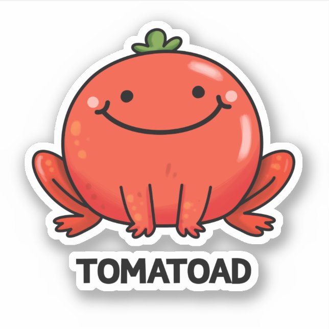 Sticker Tomatoad Funny Tomato Toc Pun (Devant)