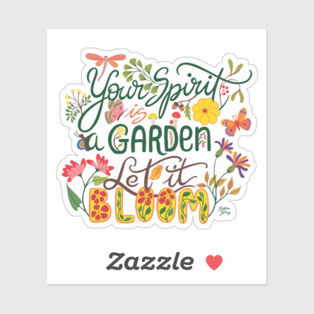 Sticker Ton esprit est ton jardin (Feuille)
