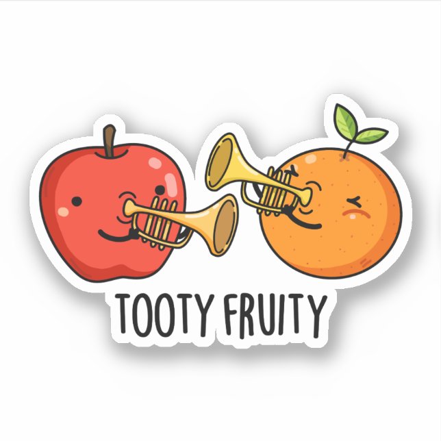 Sticker Tooty Fruity Amusant Fruit Musicien Pun (Devant)