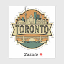 Toronto Skyline Canada Badge de Voyage Vintage