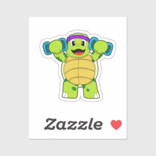 Sticker Tortue à l'effort entraînement et cloches